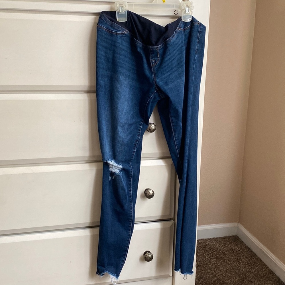 Over the Belly Maternity Blue Jeans